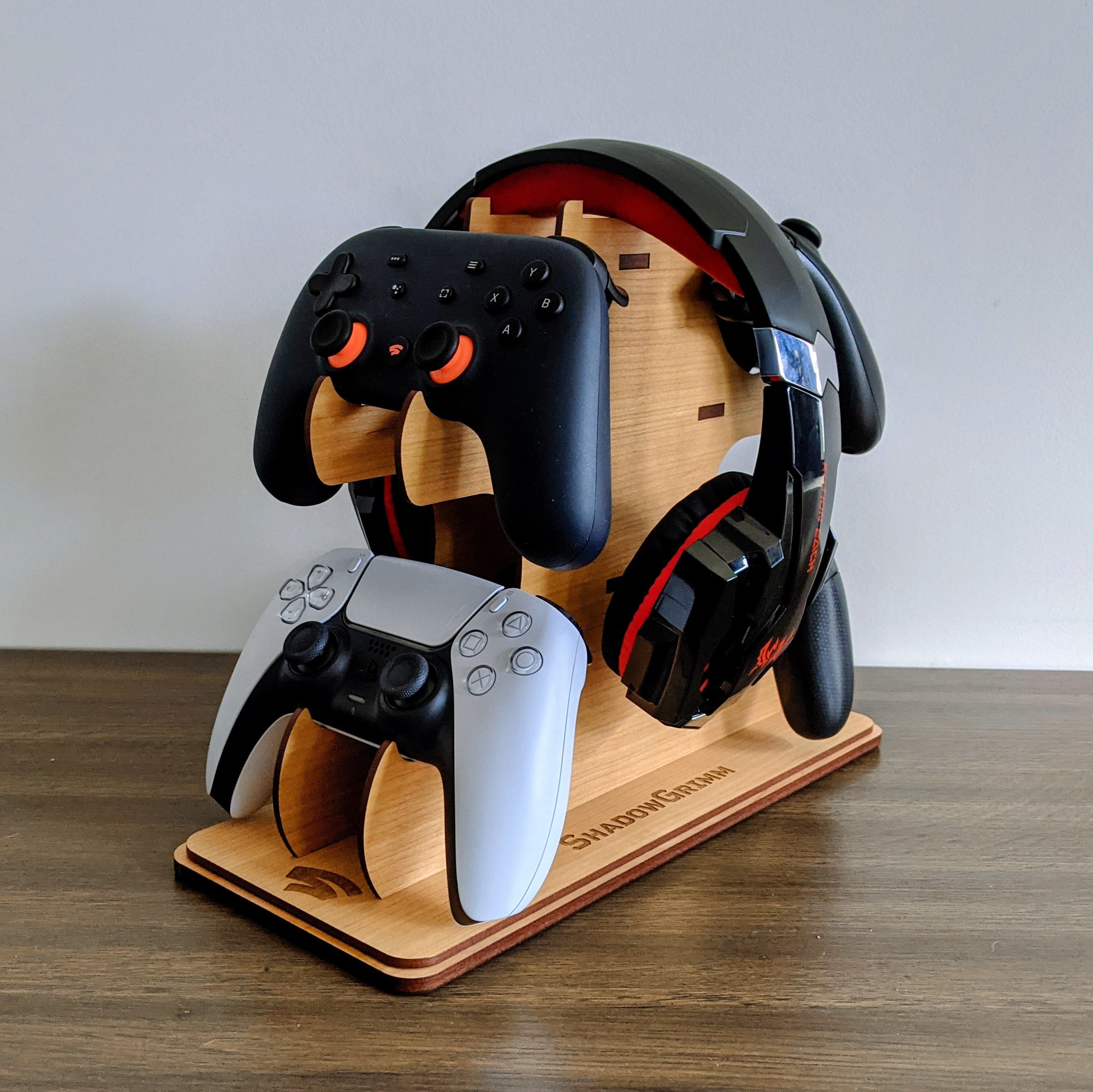 Wooden Quad Controller & Headphones Stand Customizable Laser Etsy
