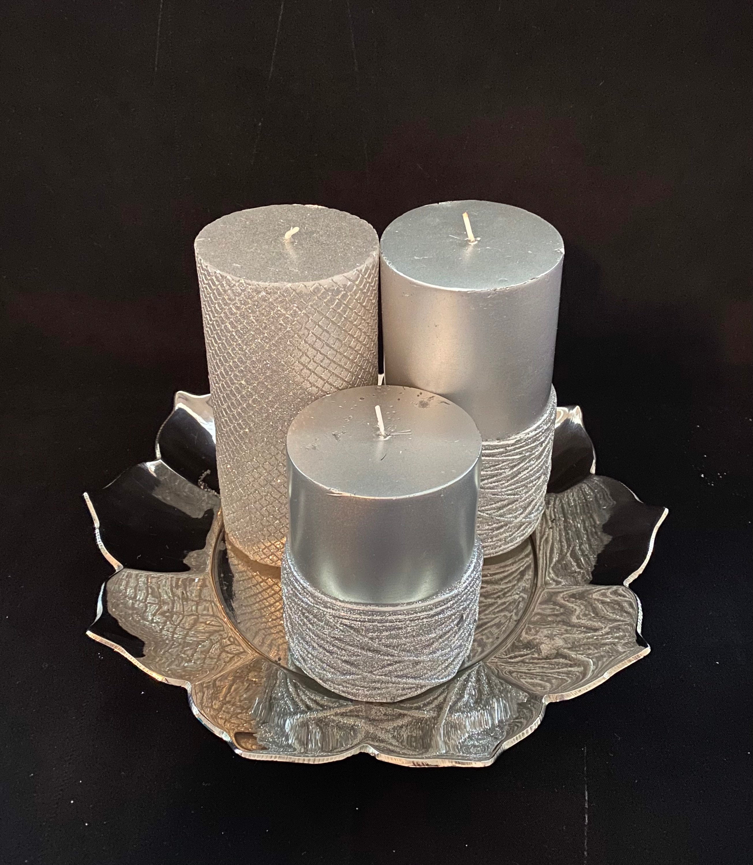 Reversible Candle Plate Large Floral Candle Plate Elegant Etsy