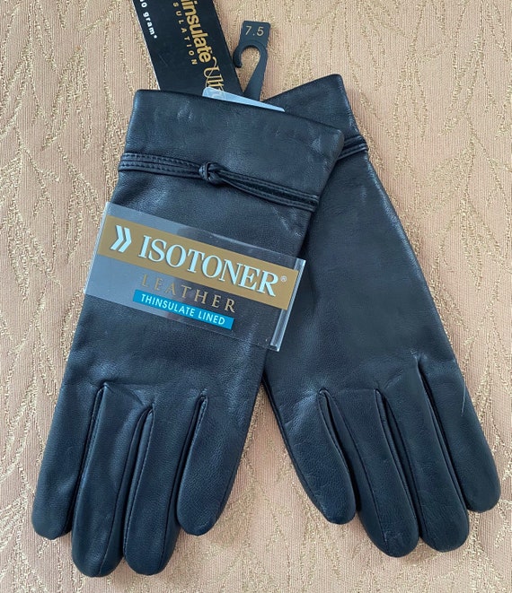 NWT Men's Isotoner 3M Thinsulate Ultra 40 Gram Brushed Microfiber Gloves Black 
