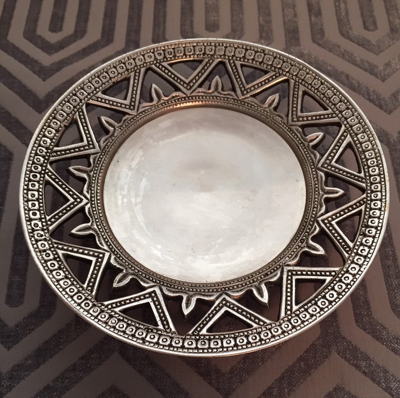 Pewter Candle Plate & Yankee Candle Handmade Pewter Candle Etsy