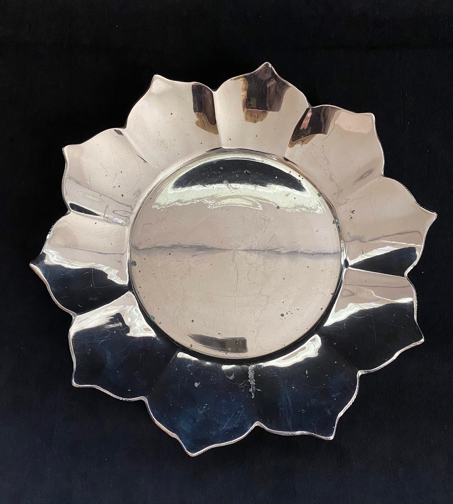 Reversible Candle Plate Large Floral Candle Plate Elegant Etsy