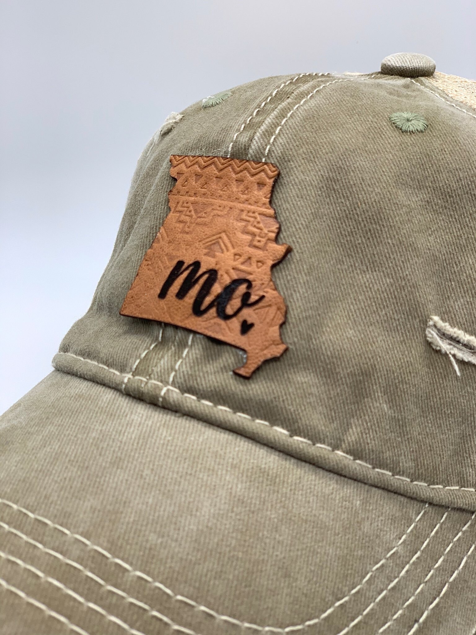 Leather Missouri State Hat Missouri Ladies Hat Embossed Etsy UK