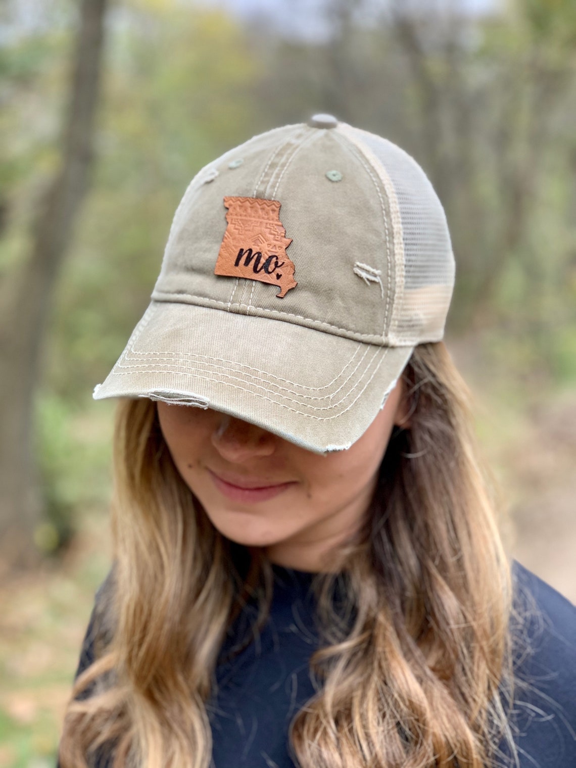 Leather Missouri State Hat Missouri Ladies Hat Embossed Etsy UK