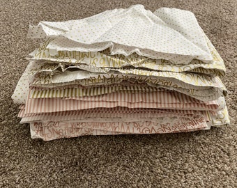 Riley Blake Metallic Fabric Scrap Bundle - Quilter's Cotton, 1.10 lbs