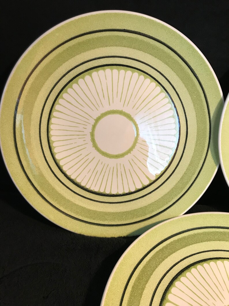Taylor Ironstone Green Span Plates Set Of 3