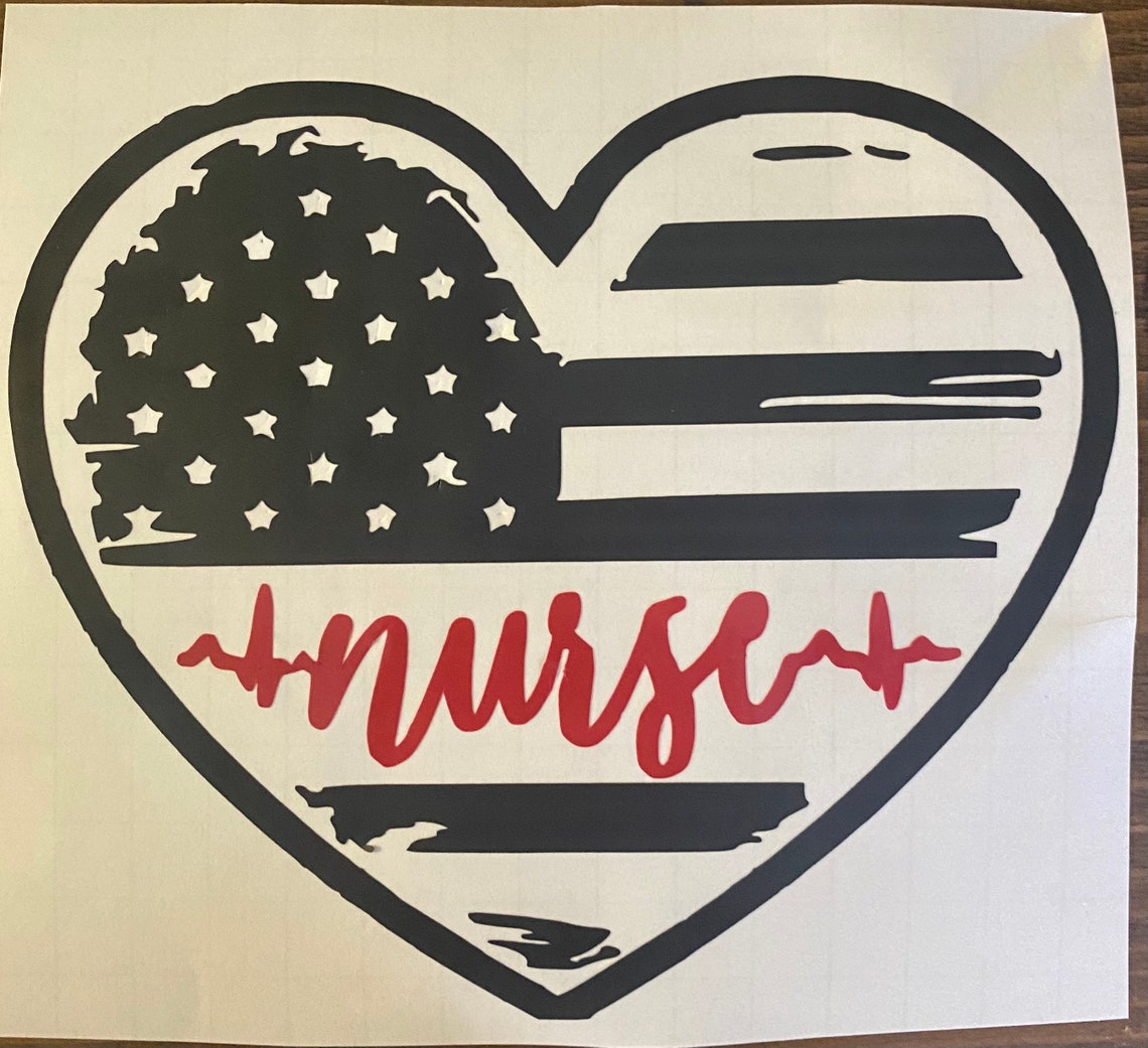 American Flag Nurse Decal Sticker Etsy