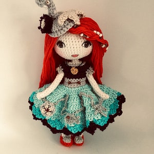 Steampunk Ariel, Ariel, Steampunk crochet, Steampunk crochet doll, crochet doll pattern, doll crochet pdf