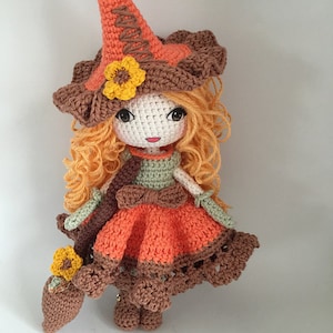 autumn witch, witch crochet pattern, amigurumi witch pattern, doll crochet pattern, amigurumi doll pattern