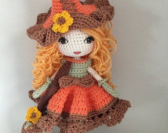 autumn witch, witch crochet pattern, amigurumi witch pattern, doll crochet pattern, amigurumi doll pattern