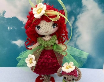 Strawberry Chandler and Sweet Charlie, doll crochet pattern, fairy doll pattern