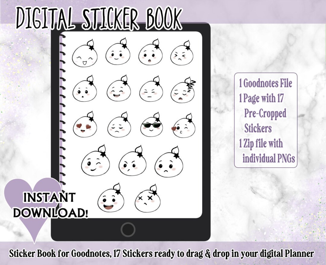 Digital Stickers for Goodnotes Emoji Stickers for Digital Etsy