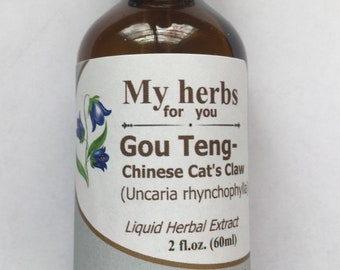 Gou Teng, Uncaria rhynchophylla, teinture de griffe de chat de Chine