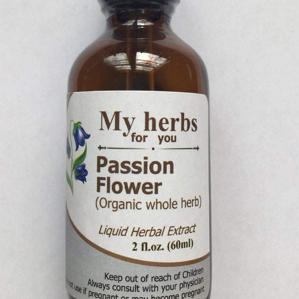 Passion flower tincture, Passiflora incarnata, Organic