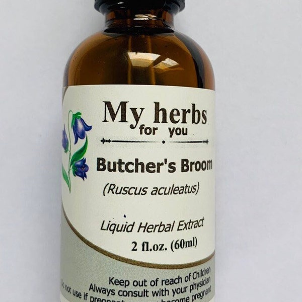 Butcher's Broom tincture, Organic dried herb, Ruscus aculeatus