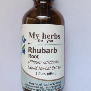 Rhubarb root tincture, Rheum palmatum, Chinese rhubarb, Turkey rhubarb