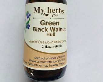 Green Black Walnut Hull Glycerite, Organic (Alcohol free), Made out of  Green Walnuts