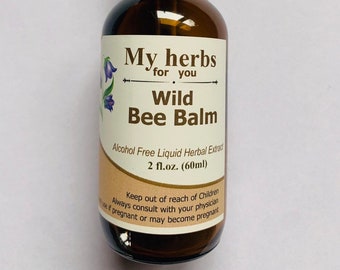 Wild Bee Balm Glycerite, Organic (Alcohol free)