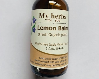 Lemon Balm Glycerite, Organic (Alcohol free)