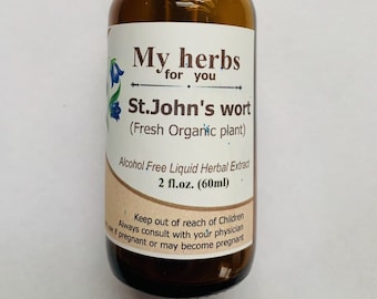 St.John&#39;s wort Glycerin (Alcohol Free), Fresh Organic plant tincture, Hypericum