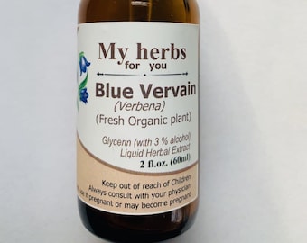 Blue Vervain Glycerin tincture, FRESH Organic plant, Blue Verbena