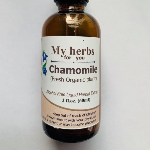 Chamomile Glycerite (Alcohol Free) tincture, FRESH Organic plant