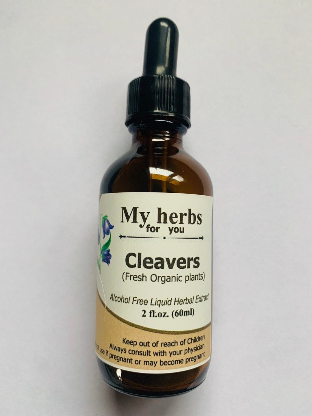 Cleavers Glycerite, Organic Alcohol Free, Made Out of Fresh Plants