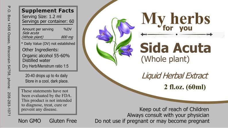 Sida Acuta WHOLE PLANT tincture zdjęcie 2