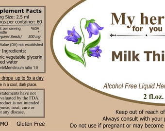 Milk Thistle Glycerite, Organic // Alcohol Free Liquid Herbal Extract