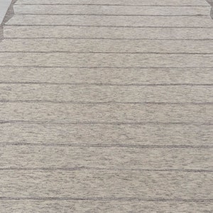 Grey Stripes Solid Distressed Look Easily Washable Handknotted Moroccan 100% WOOL Rug !!Free Shipping!!  MRC-14- 19997