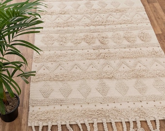 Modern Bohemian Moroccan Style Hand woven Cotton Washable Area Rug, Sizes- 3X5,4X6,5X7,6X9,8X10.#MD-2