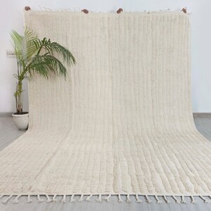 Ivory Grey Soft Wool Rug Moroccan Beni Ourain Hand Knotted Wool Rug, CUSTOMIZE in any size-MM-4V2