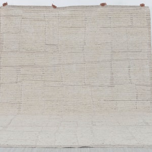 Cream Grey Distressed Neutral Look Wool Bohemian Handknotted Moroccan 100% WOOL Rug !!Free Shipping!! MRC-17 -  21137