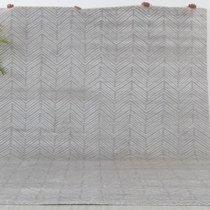 8x10 Grey Silver Contemporary Soft Wool Hand Knotted Se-58 Free Shipping!!