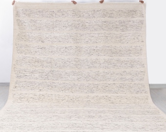 Ivory L.Grey Distressed Vintage Look Wool Bohemian Handknotted Moroccan 100% WOOL Rug !!Free Shipping!! MRC-14-  19895