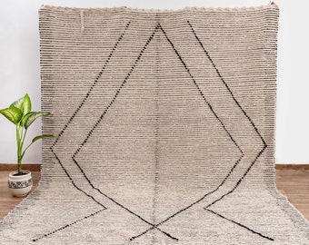 Bohemian Moroccan Decor Inspired Hand Woven Boho Cotton Rug, Scandinavian Nordic Rugs..MD-40