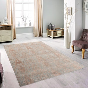 8X10 Rug Grey Copper Modern Transitional Rug Style Handmade Rug #2734 (242x300 Cms.) image 3