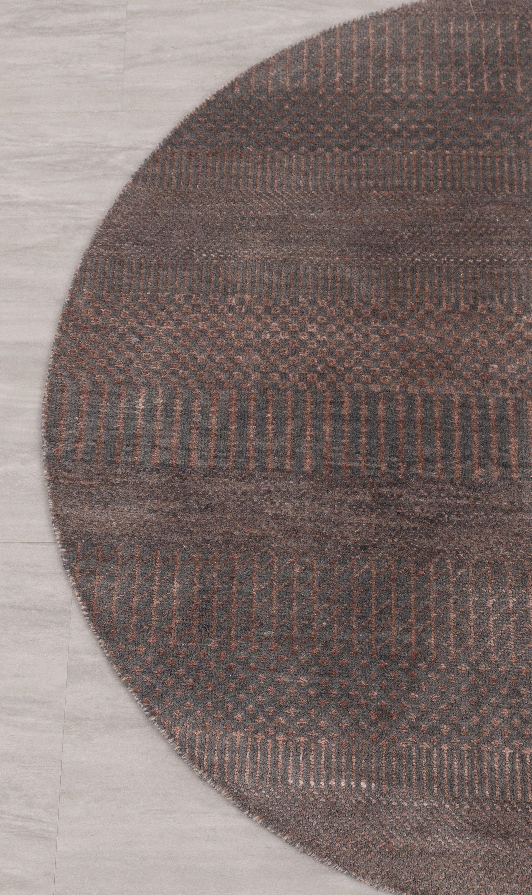 3x3 Round Grey Area Rug Contemporary Style Handmade Wool Silk Etsy