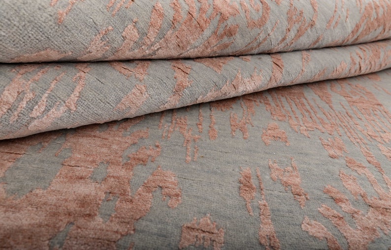 8X10 Rug Grey Copper Modern Transitional Rug Style Handmade Rug #2734 (242x300 Cms.) image 8