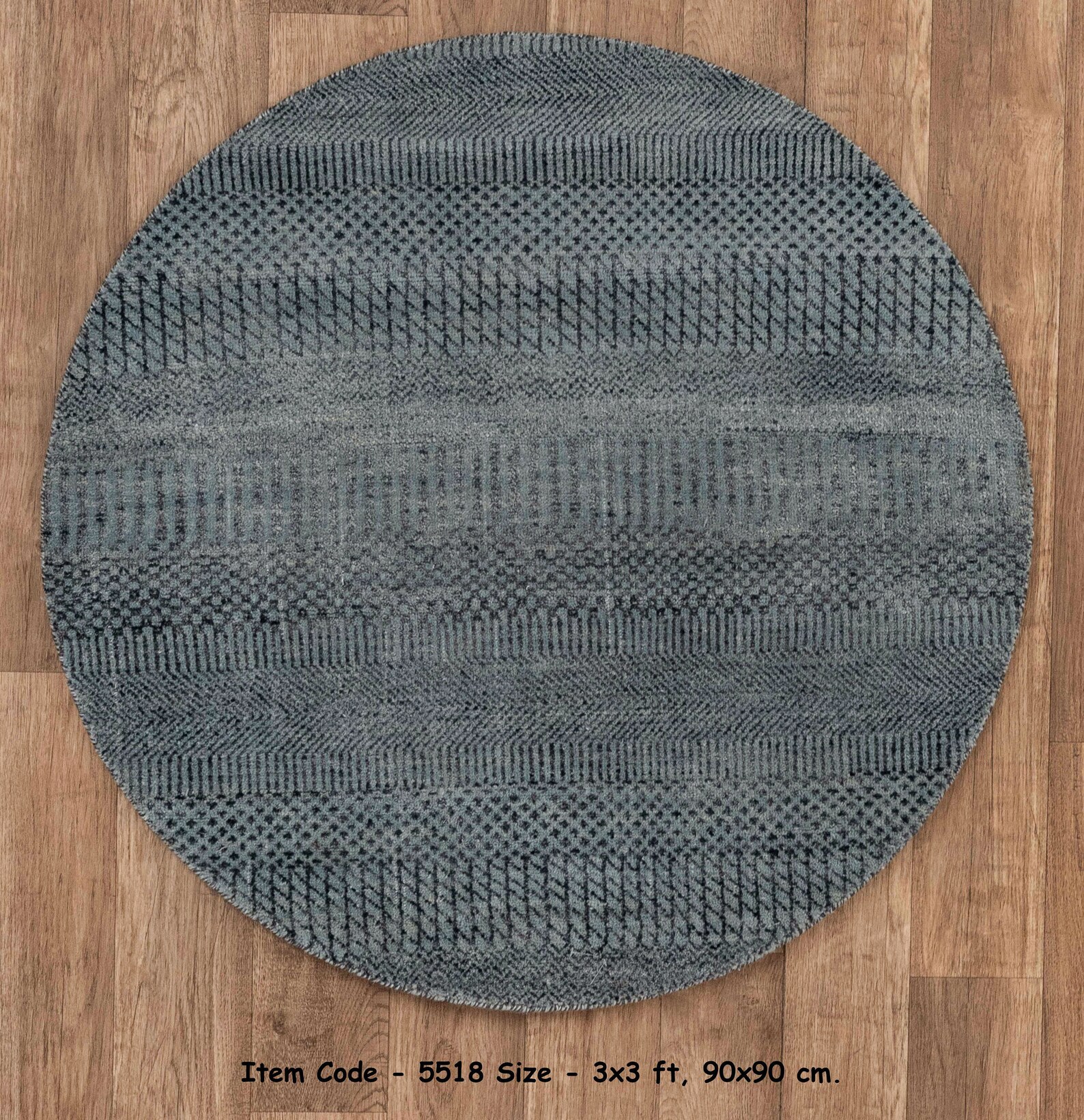 3x3 Round Charcoal Grey Area Wool Rug 3 Foot Round Handmade Etsy
