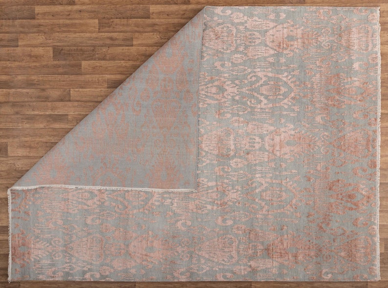8X10 Rug Grey Copper Modern Transitional Rug Style Handmade Rug #2734 (242x300 Cms.) image 6