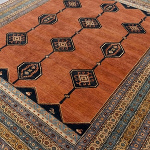 Classic Rust Coral High Quality Persian Style Rug High Knot Density Hand Knotted Wool #5539, CUSTOM Size Available