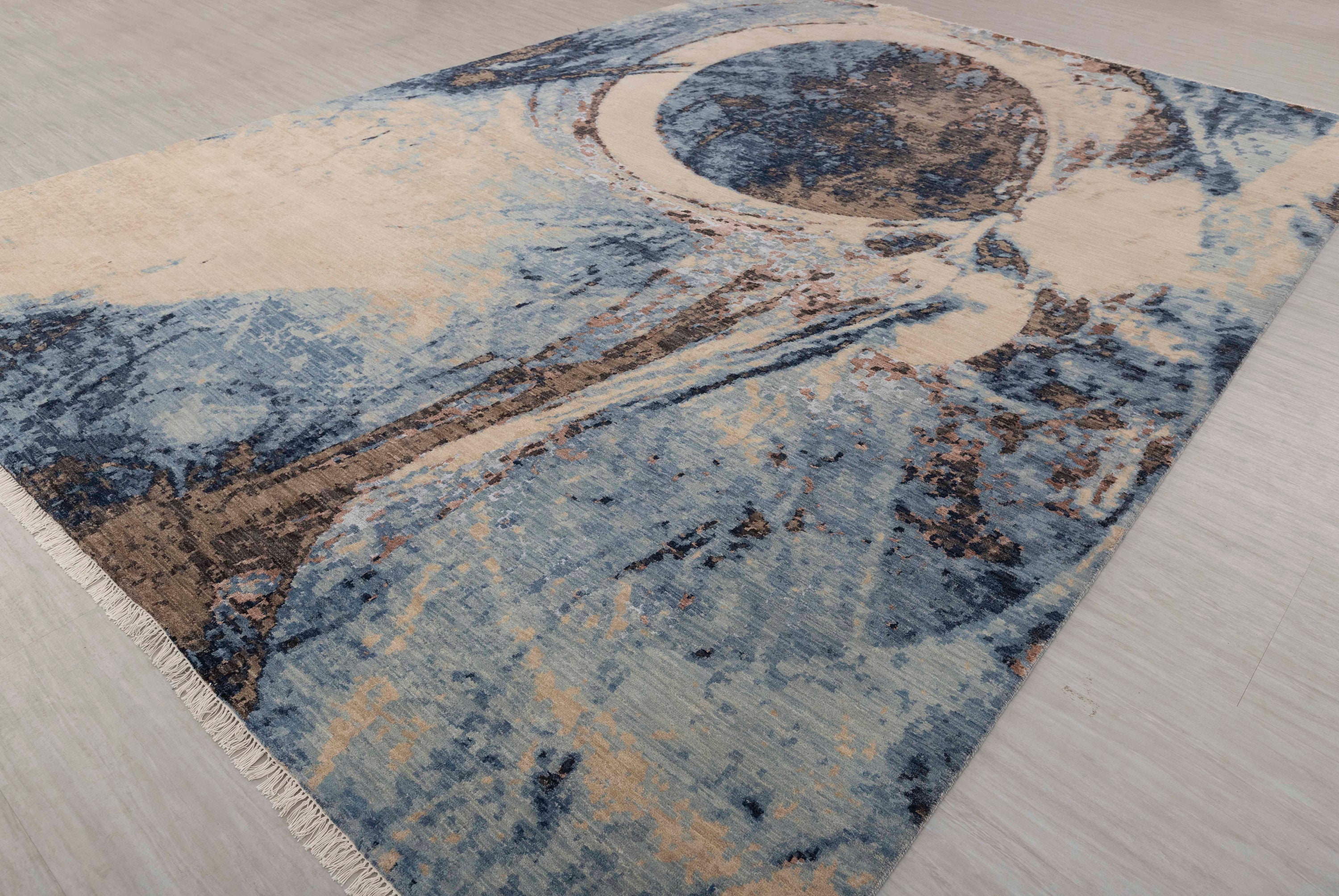 10x14 Area Rug Abstract Design Transitional Rug Wool Silk Etsy