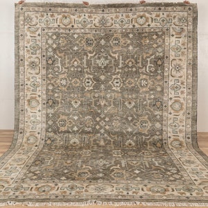 Olive Grey Persian style Oushak, Modern Traditional Hand Knotted Wool Rug P-1157,CUSTOMIZE in any Size.