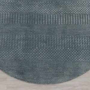 3x3 Savannah Round Area Rug Contemporary Style Handmade Wool Silk Soft Pile. #7095-A