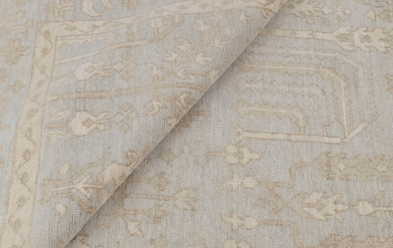 Grey Cream Muted Look Garden Pine Tree of Life Rug Modern Oushak Rug ...