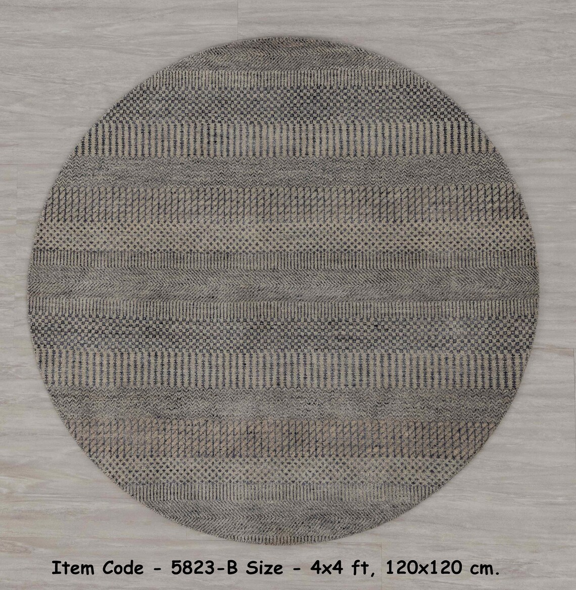 4x4 / 120x120 Cms Round Rug Wool & Silk Rug Handmade Rug Etsy