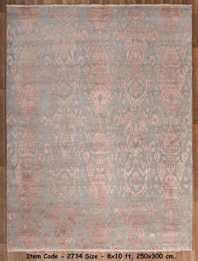 8X10 Rug Grey Copper Modern Transitional Rug Style Handmade Rug #2734 (242x300 Cms.) image 9
