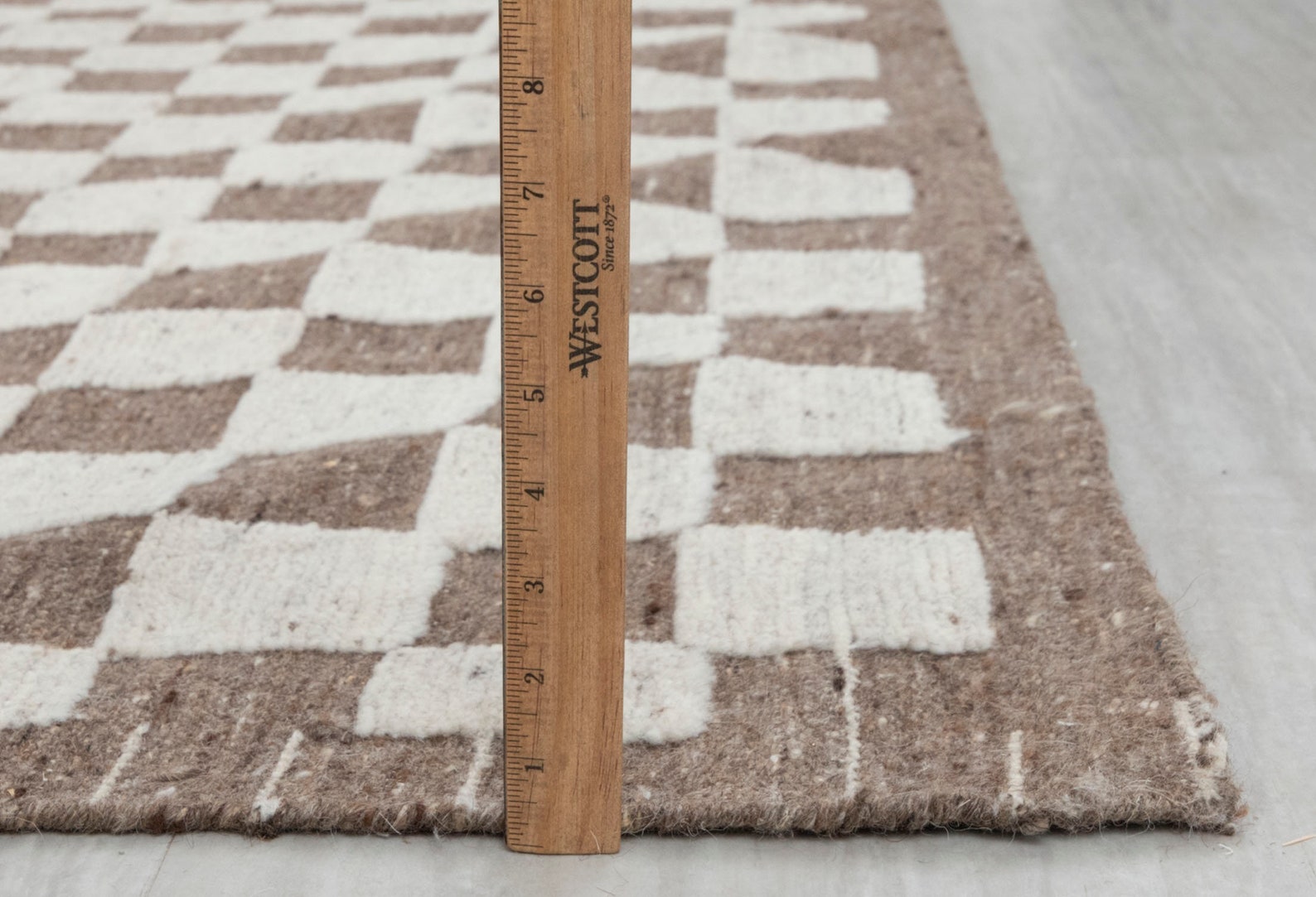 Ivory Brown Cheque Soft Wool Rug Moroccan Beni Ourain Hand - Etsy