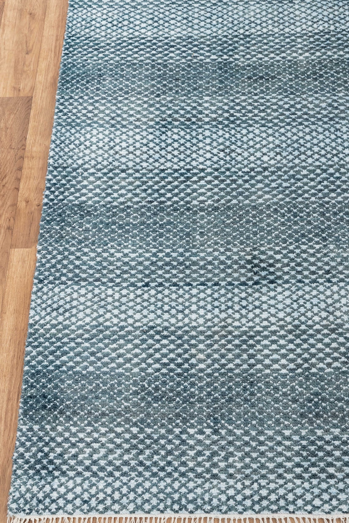 12x15 Area Rug Oversize Blue Hand Knotted Modern Wool & Silk Etsy