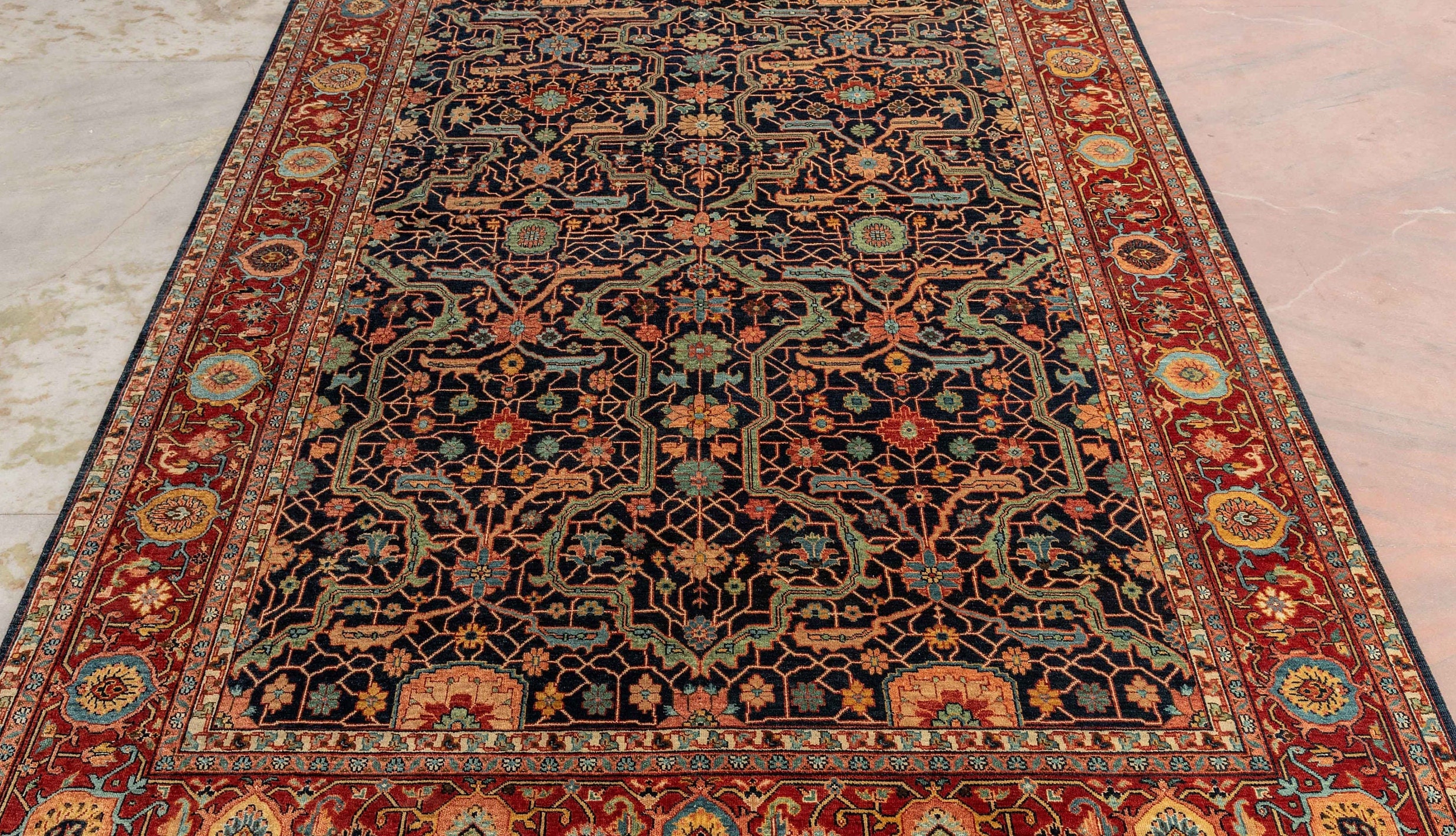 214×135cm ペルシャドームデザイン ダブルノット オリエンタルラグ 214×135cm ペルシャドームデザイン ダブルノット オリエンタルラグ